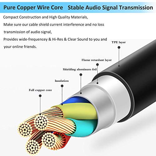 LecLooc Replacement Cable for Astro A10/A40/A30/A50 Headset Inline Mute Volume Control with Microphone Fit with Xbox One Play Station 4 PS4 Headphone Audio Extension Cable 6.5 Feet