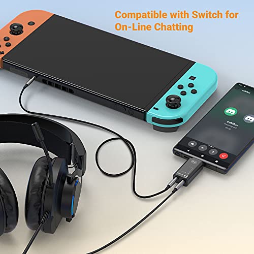 Cubilux AM-C1 Game Audio & Chat Mixer for Mixing Gameplay Audio (Gaming Console/Controller) and Voice Chat (USB C Phone Laptop) to 1 Headset, Compatible with Switch Xbox One/360 PS4/PS5 Discord