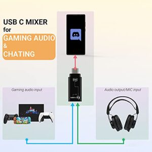 Cubilux AM-C1 Game Audio & Chat Mixer for Mixing Gameplay Audio (Gaming Console/Controller) and Voice Chat (USB C Phone Laptop) to 1 Headset, Compatible with Switch Xbox One/360 PS4/PS5 Discord