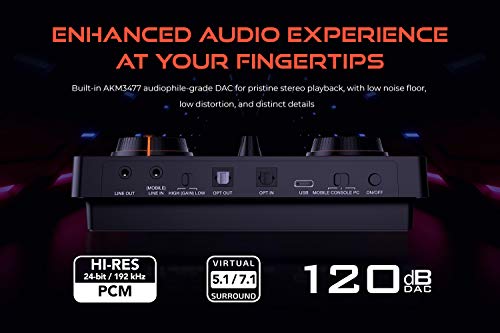 Creative Sound Blaster GC7 Game Streaming DAC Amp ft Programmable Buttons, Super X-Fi, 7.1 Virtual Surround, Battle Mode, Scout Mode, GameVoice Mix, for PC, PS4/PS5, Nintendo Switch, Xbox