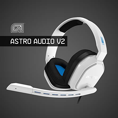 ASTRO Gaming A10 Wired Gaming Headset, Lightweight and Damage Resistant, ASTRO Audio, 3.5 mm Audio Jack, for Xbox Series X|S, Xbox One, PS5, PS4, Nintendo Switch, PC, Mac- White/Blue