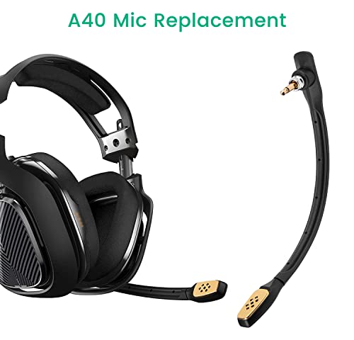 Smays Mic Replacement for Astro A40/A40 TR Gaming Headset, Detachable Noise-Cancelling Boom Microphone Piece with Foam Cover for PS4 PS5 Xbox Game