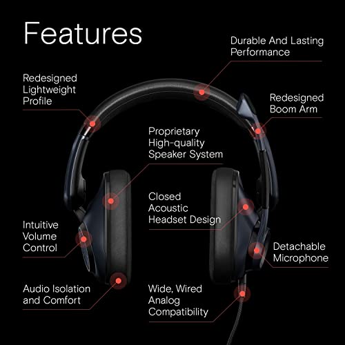 EPOS H6Pro - Closed Acoustic Gaming Headset with Mic - Over-Ear Headset – Lightweight - Lift-to-Mute - Xbox Headset - PS4 Headset - PS5 Headset - PC/Windows Headset - Gaming Accessories (Black)