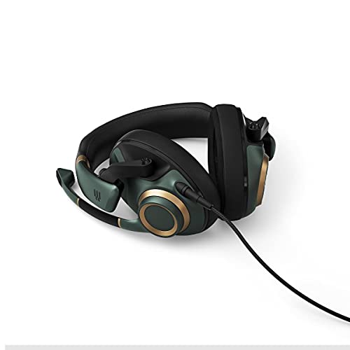 EPOS H6Pro - Closed Acoustic Gaming Headset with Mic - Over-Ear Headset – Lightweight - Lift-to-Mute - Xbox Headset - PS4 Headset - PS5 Headset - PC/Windows Headset - Gaming Accessories (Green)