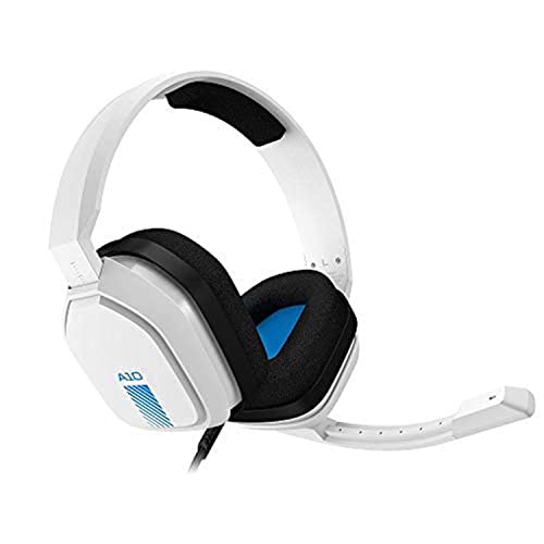 ASTRO Gaming A10 Wired Gaming Headset, Damage Resistant, Astro Audio, Dolby Atmos, 3.5mm Audio Jack, Xbox Series X|S, Xbox One, PS5, PS4, Switch, PC, Mac, Mobile - White/Blue