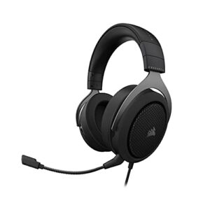 corsair hs60 haptic stereo gaming headset with haptic bass - taction technology - discord certified - icue compatible - pc - carbon