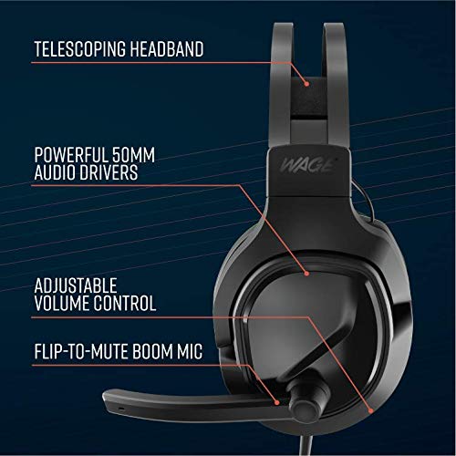 Wage Pro Universal Gaming Headset - Black/Blue (WMAGY-N116)