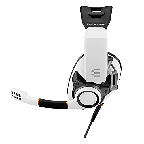 EPOS I Sennheiser GSP 601 Gaming Headset, Noise-Cancelling Mic, Flip-to-Mute, Ergonomic Headband, Foam Ear Pads, Compatible with PC, Mac, PS4, PS5, Xbox Series X, Xbox One, & Nintendo Switch (White)