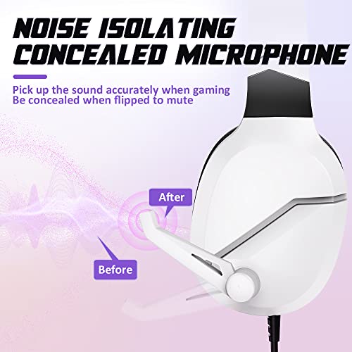 WolfLawS TA1000 Gaming Headset for Xbox Series X/S, Xbox One, PS5, PS4, PC, Switch & Mobile with Removable Mic, Bass Surround Sound, Memory Foam Ear Pads