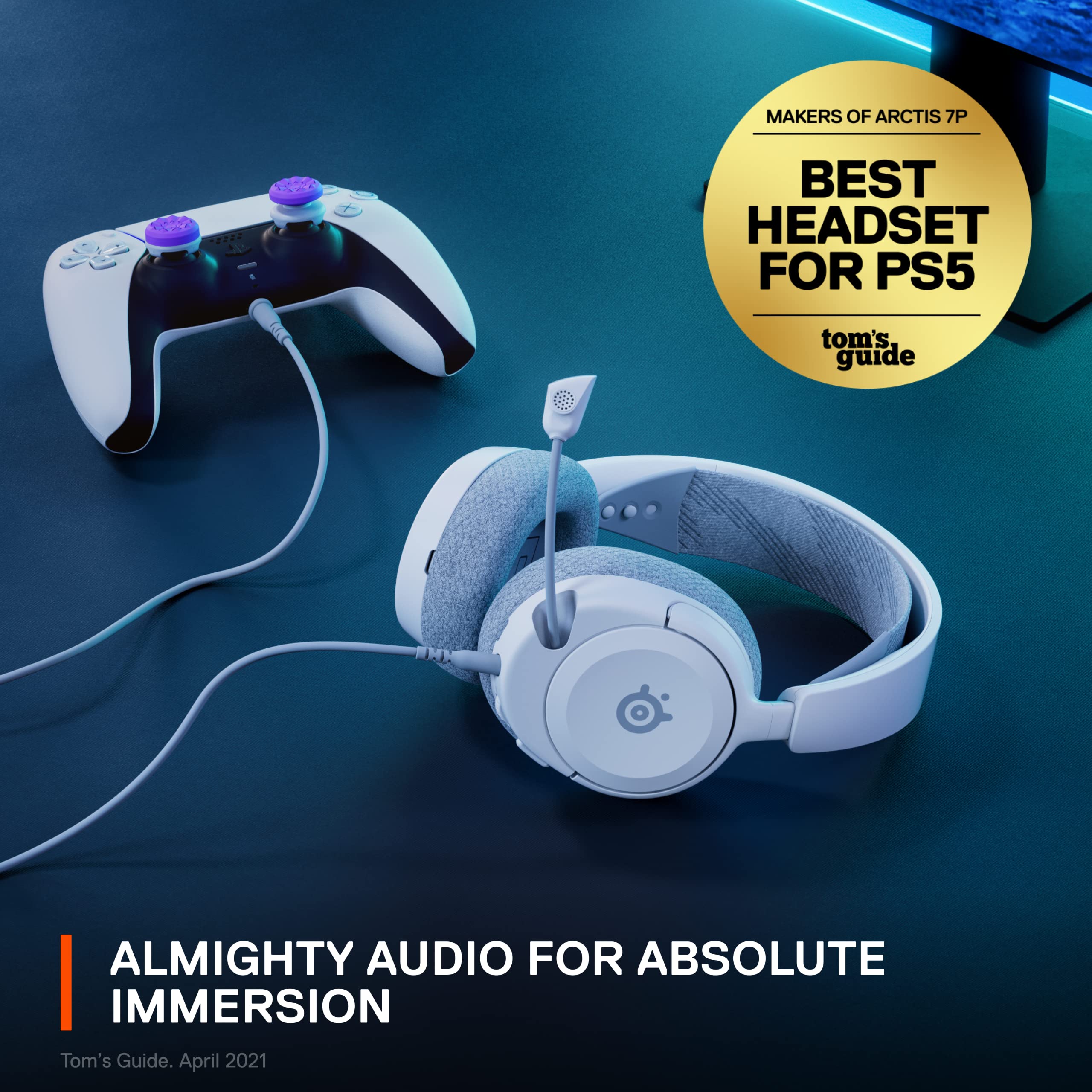 SteelSeries Arctis Nova 1P Multi-System Gaming Headset— PS5/PS4, PC, Xbox, Switch - White