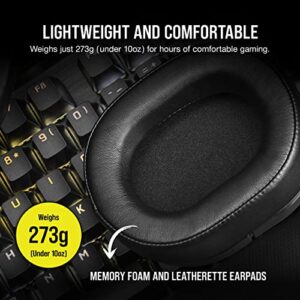 Corsair HS55 Surround Gaming Headset (Leatherette Memory Foam Ear Pads, Dolby Audio 7.1 Surround Sound, Lightweight, Omni-Directional Microphone, Multi-Platform Compatibility) Carbon (Renewed)