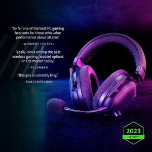 NEW Razer BlackShark V2 Pro Wireless Gaming Headset 2023 Edition: 50MM Titanium Drivers - HyperClear Super Wideband Mic - Noise-isolating Earcups - Ultra-Soft Memory Foam- 70 Hour Battery Life - Black