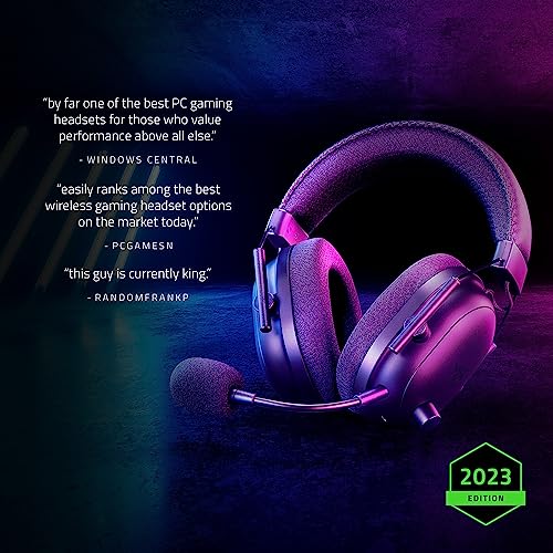 NEW Razer BlackShark V2 Pro Wireless Gaming Headset 2023 Edition: 50MM Titanium Drivers - HyperClear Super Wideband Mic - Noise-isolating Earcups - Ultra-Soft Memory Foam- 70 Hour Battery Life - Black