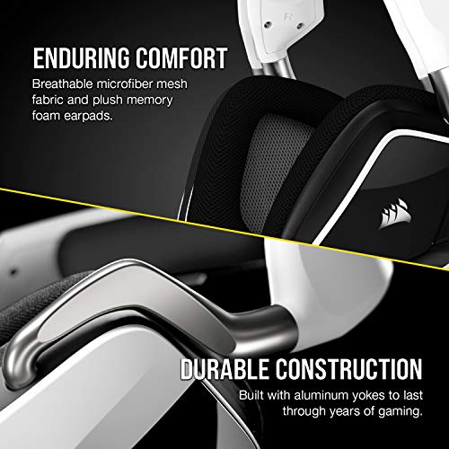 Corsair VOID RGB ELITE Wireless Gaming Headset - 7.1 Surround Sound - Discord Certified - iCUE Compatible - PC, Mac, PS5, PS4 - White