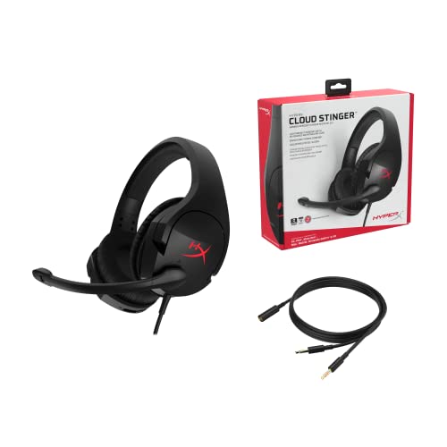 HyperX Cloud Stinger – Gaming Headset, Lightweight, Comfortable Memory Foam, Swivel to Mute Noise-Cancellation Mic, Works on PC, PS4, PS5, Xbox One, Xbox Series X|S and Mobile,Black