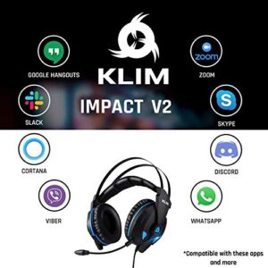 KLIM Impact - USB Gaming Headset - 7.1 Surround Sound + Noise Cancelling - High Definition Audio + Strong Bass - Video Games Headphones Audifonos with Microphone for PC Gamer PS4 - Noise Cancelling