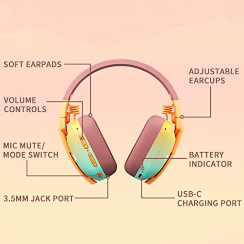 SOMIC G810 Wireless Headset 2.4G Low Latency Headset for PC PS4 PS5 Laptop, Bluetooth 5.2 Wireless Headphone with Built-in Mic, 50H Playtime, RGB Light Foldable for Gamer (Xbox Only Work in Wired)