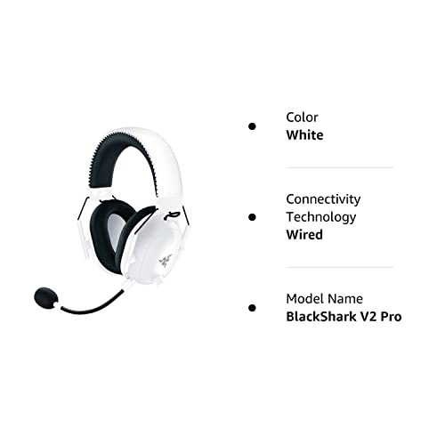 Razer BlackShark V2 Pro Wireless Gaming Headset: THX 7.1 Spatial Surround Sound, Headphone with Microphone, Detachable Mic - for PC Computers, Mac/Windows, PS4, PS5, Nintendo Switch, White (Renewed)