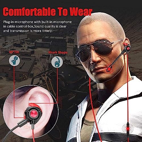 MOVOYEE Gaming Headset with Microphone Wired Gaming Earbuds PC for PS4 PS5 Xbox One Playstation 5 Games Mobile Phone,Detachable Stereo Bass Earphones Noise Cancelling Gaming Headphones with Mic Black