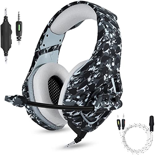 FEIYING Gaming Headset Headphones with Microphone, PS4 PS5 Headset with Noise Cancelling Mic Surround Sound Over Ear Headset for Xbox One Computer PC Mac Playstation