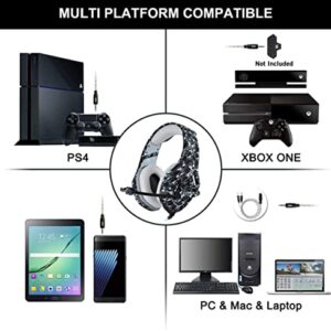 FEIYING Gaming Headset Headphones with Microphone, PS4 PS5 Headset with Noise Cancelling Mic Surround Sound Over Ear Headset for Xbox One Computer PC Mac Playstation