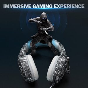 FEIYING Gaming Headset Headphones with Microphone, PS4 PS5 Headset with Noise Cancelling Mic Surround Sound Over Ear Headset for Xbox One Computer PC Mac Playstation