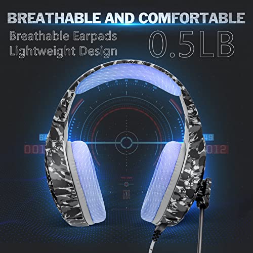 FEIYING Gaming Headset Headphones with Microphone, PS4 PS5 Headset with Noise Cancelling Mic Surround Sound Over Ear Headset for Xbox One Computer PC Mac Playstation