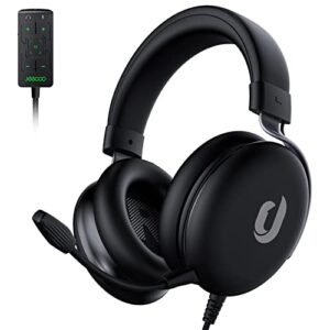 jeecoo j100 pro gaming headset - 7.1 surround sound, detachable noise canceling microphone, lightweight & ultra-soft cushion - for ps4 ps5 pc switch xbox one, xbox series x|s, mobile