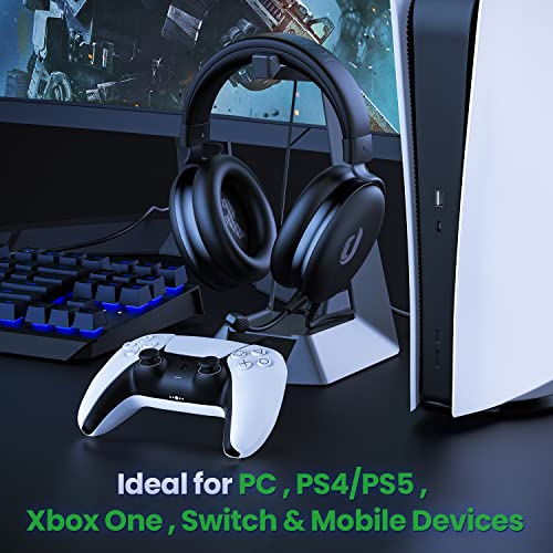 Jeecoo J100 Pro Gaming Headset - 7.1 Surround Sound, Detachable Noise Canceling Microphone, Lightweight & Ultra-Soft Cushion - for PS4 PS5 PC Switch Xbox One, Xbox Series X|S, Mobile