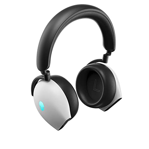 Alienware AW920H Tri-Mode Wireless Gaming Headset - Dolby Atmos Virtual Surround Sound, Active Noise Cancelling, AI-driven Noise-Cancelling microphone, USB-C Wireless Dongle - Lunar Light, Large