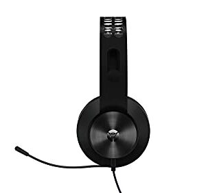 Lenovo Legion H300 Stereo Gaming Headset, Noise-Cancelling Mic, Memory Foam & PU Leather Earcups, Stainless Steel Headband, PC, PS4, Xbox One, Nintendo Switch, Mac, GXD0T69863, Black