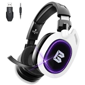 bengoo ta81 wireless gaming headset with microphone for ps5 ps4 pc, 5.8ghz wireless bluetooth usb gamer headphones with noise canceling mic, 7.1 surround sound, wired mode for controller