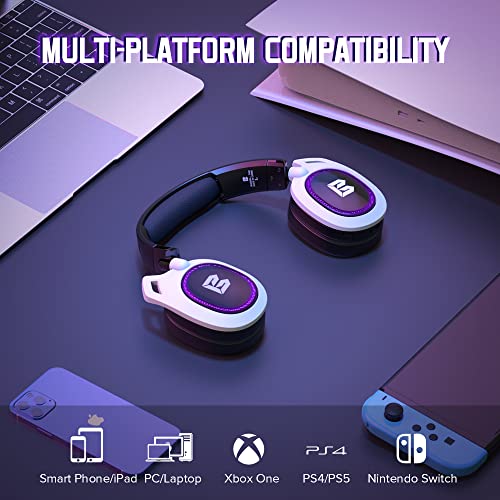 BENGOO TA81 Wireless Gaming Headset with Microphone for PS5 PS4 PC, 5.8GHz Wireless Bluetooth USB Gamer Headphones with Noise Canceling Mic, 7.1 Surround Sound, Wired Mode for Controller