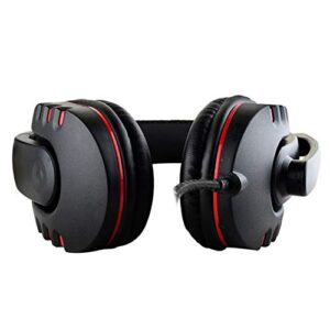 dxS8hhuo 3.5mm Stereo Wired Gaming Headset Headphone with Noise Cancelling Mic for PC Laptop - Black Red