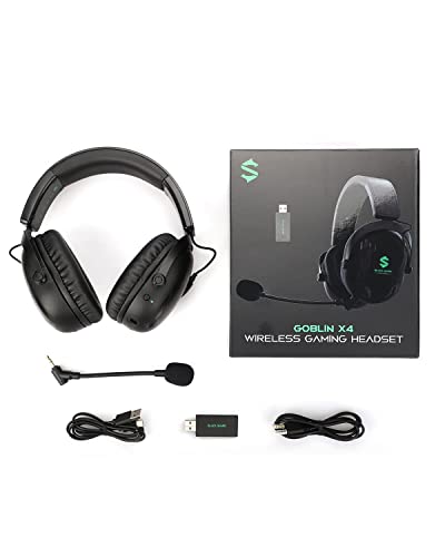 Black Shark Wireless Gaming Headset with Detachable Ultra Clear Microphone - Bluetooth 5.2 - Wired 3.5MM - 2.4 Ghz Wireless 3 Modes, Hi-Fi 7.1 Sound Over Ear for PC, PS5, PS4, Xbox One, Switch Gamer