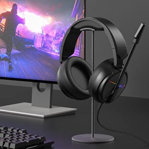 Jeecoo V20U USB Pro Gaming Headset for PC - 7.1 Surround Sound Headphones with Noise Cancelling Microphone- Memory Foam Ear Pads RGB Lights for Laptops