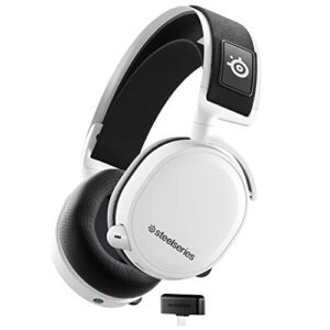 steelseries arctis 7+ wireless gaming headset – lossless 2.4 ghz – 30 hour battery life – usb-c – 7.1 surround – for pc, ps5, ps4, mac, android and switch – white (renewed)