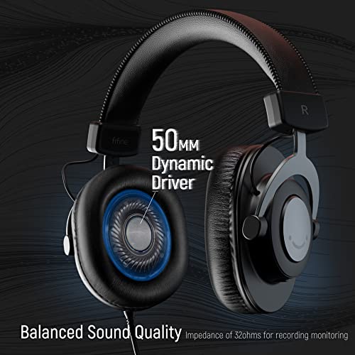 FIFINE PC Gaming Headset and Studio Headphones, Wired Headphones with Microphone-7.1 Surround Sound for Laptop with EQ Mode, RGB, Soft Ear Pads,Monitor Headphones for Streaming Podcast (H6+H8)