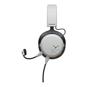 beyerdynamic MMX 100 Analog Gaming Headset (Gray) Bundle with Hard Shell Headphone Case (Medium) (2 Items)