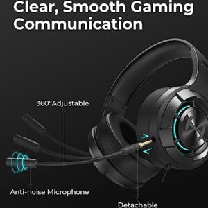 HECATE by Edifier G30 II Wired Gaming Headset, 7.1 Virtual Surround Sound Gaming Headphones with Detachable Noise Cancelling Microphone for PC/MAC/PS4/PS5, RGB Lighting