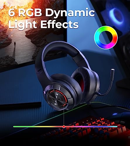 HECATE by Edifier G30 II Wired Gaming Headset, 7.1 Virtual Surround Sound Gaming Headphones with Detachable Noise Cancelling Microphone for PC/MAC/PS4/PS5, RGB Lighting