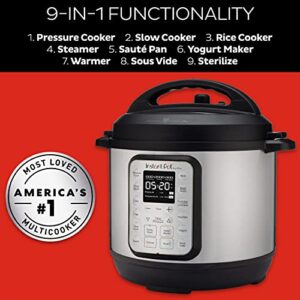 Instant Pot Duo Plus 9-in-1 Electric Pressure Cooker, Slow Cooker, Rice Cooker, Steamer, Sauté, Yogurt Maker, Warmer & Sterilizer, Includes Free App with over 1900 Recipes, Stainless Steel, 6 Quart