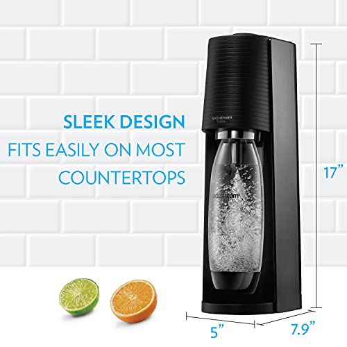 SodaStream Terra Sparkling Water Maker Bundle (Black), with CO2, DWS Bottles, and Bubly Drops Flavors