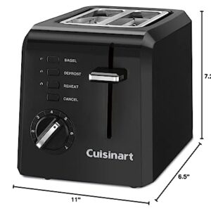 Cuisinart CPT-122BK 2-Slice Compact Plastic Toaster, Black