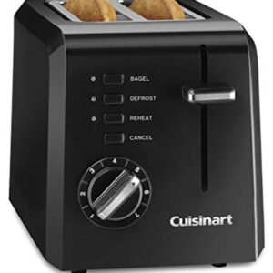 Cuisinart CPT-122BK 2-Slice Compact Plastic Toaster, Black