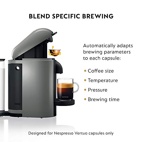 Nespresso VertuoPlus Coffee and Espresso Machine by Breville,8 ounce,Grey
