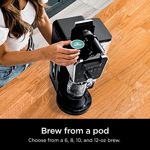 Ninja CFP201 DualBrew System 12-Cup Coffee Maker, Single-Serve for Grounds & K-Cup Pod Compatible, 3 Brew Styles, 60-oz. Water Reservoir & Carafe, Black