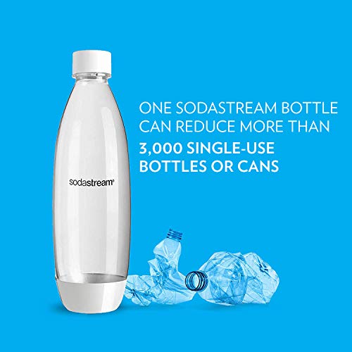 SodaStream White Slim Carbonating Bottles Twin Pack, 1L Pack Of 2