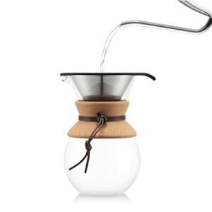 Bodum Pour Over Coffee Maker with Permanent Filter, New Cork, 34 OZ