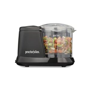 proctor silex durable electric vegetable chopper & mini food processor for chopping, puree & emulsify, 1.5 cup, black